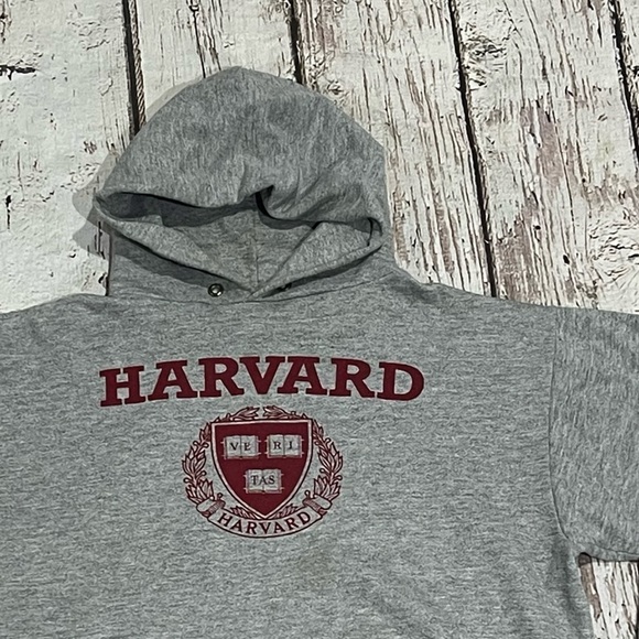 Vintage 1980s Harvard University Crimson NCAA College 80s Hoodie Sweatshirt - Picture 2 of 4